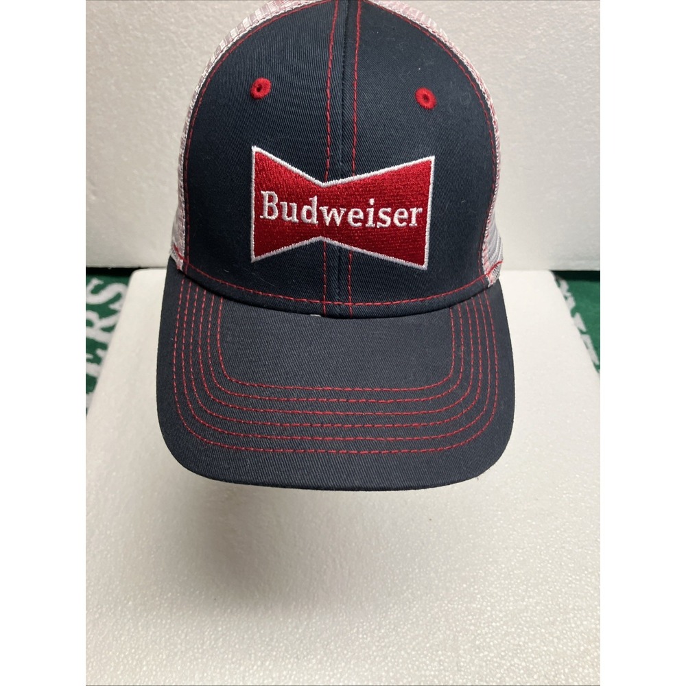 BUDWEISER TRUCKER HAT navy blue red white mesh‎ snapback bowtie beer men/women